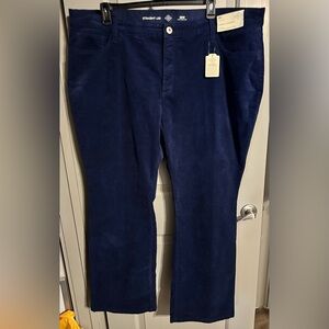 St. John’s Bay Size 28W Mid-Rise Straight Navy Blue Corduroy Pants NWT